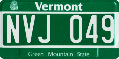 VT license plate NVJ049