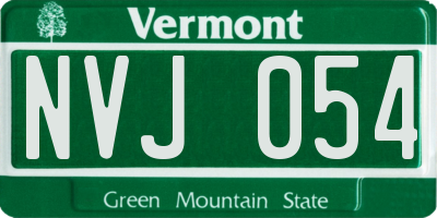 VT license plate NVJ054