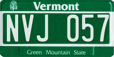 VT license plate NVJ057