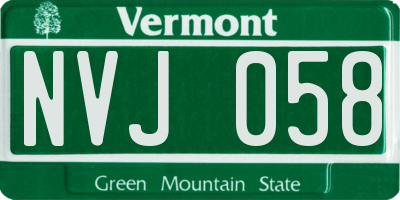 VT license plate NVJ058