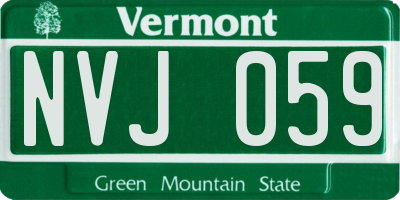 VT license plate NVJ059