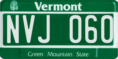 VT license plate NVJ060