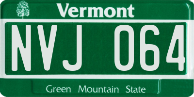 VT license plate NVJ064