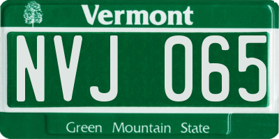 VT license plate NVJ065