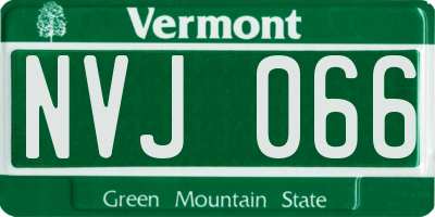 VT license plate NVJ066