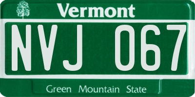 VT license plate NVJ067