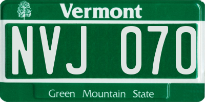 VT license plate NVJ070