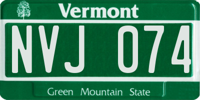 VT license plate NVJ074