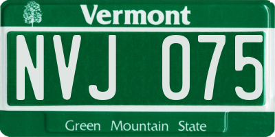 VT license plate NVJ075