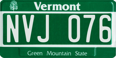 VT license plate NVJ076