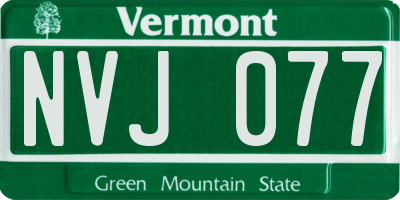 VT license plate NVJ077