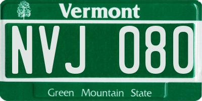 VT license plate NVJ080