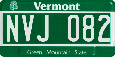 VT license plate NVJ082