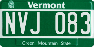VT license plate NVJ083