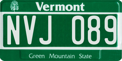 VT license plate NVJ089