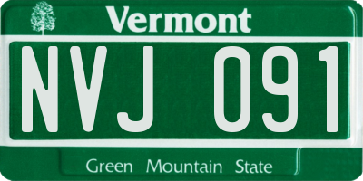 VT license plate NVJ091