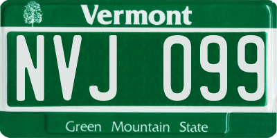 VT license plate NVJ099