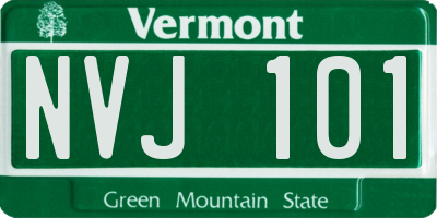 VT license plate NVJ101