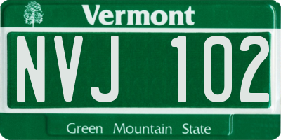 VT license plate NVJ102