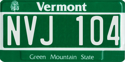 VT license plate NVJ104