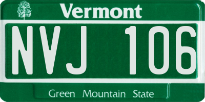 VT license plate NVJ106