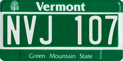 VT license plate NVJ107