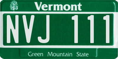 VT license plate NVJ111