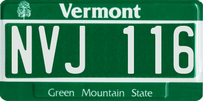 VT license plate NVJ116
