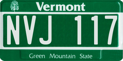 VT license plate NVJ117