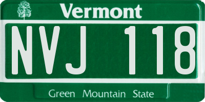 VT license plate NVJ118