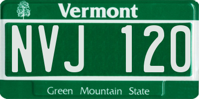 VT license plate NVJ120