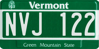 VT license plate NVJ122
