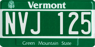 VT license plate NVJ125