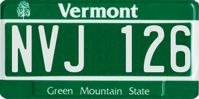 VT license plate NVJ126