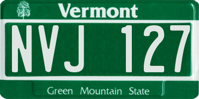 VT license plate NVJ127