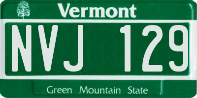 VT license plate NVJ129