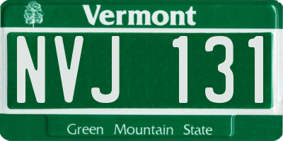 VT license plate NVJ131