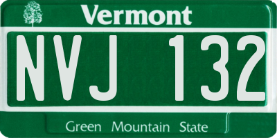VT license plate NVJ132