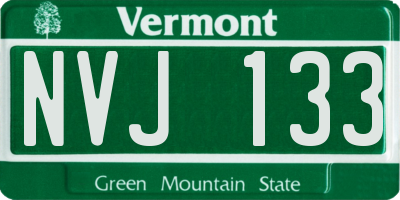 VT license plate NVJ133