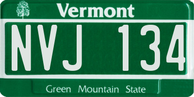 VT license plate NVJ134