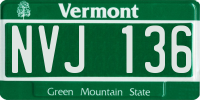 VT license plate NVJ136