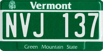 VT license plate NVJ137