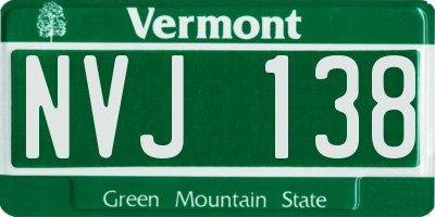 VT license plate NVJ138