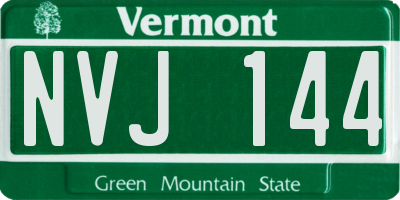 VT license plate NVJ144