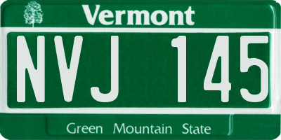 VT license plate NVJ145