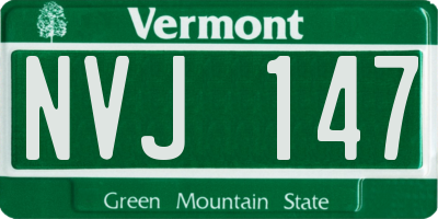 VT license plate NVJ147