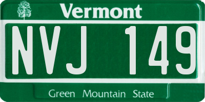 VT license plate NVJ149