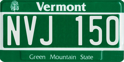 VT license plate NVJ150