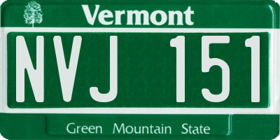 VT license plate NVJ151