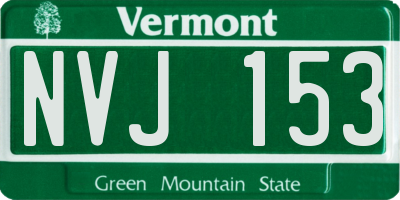 VT license plate NVJ153